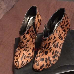 Animal print stiletto booties